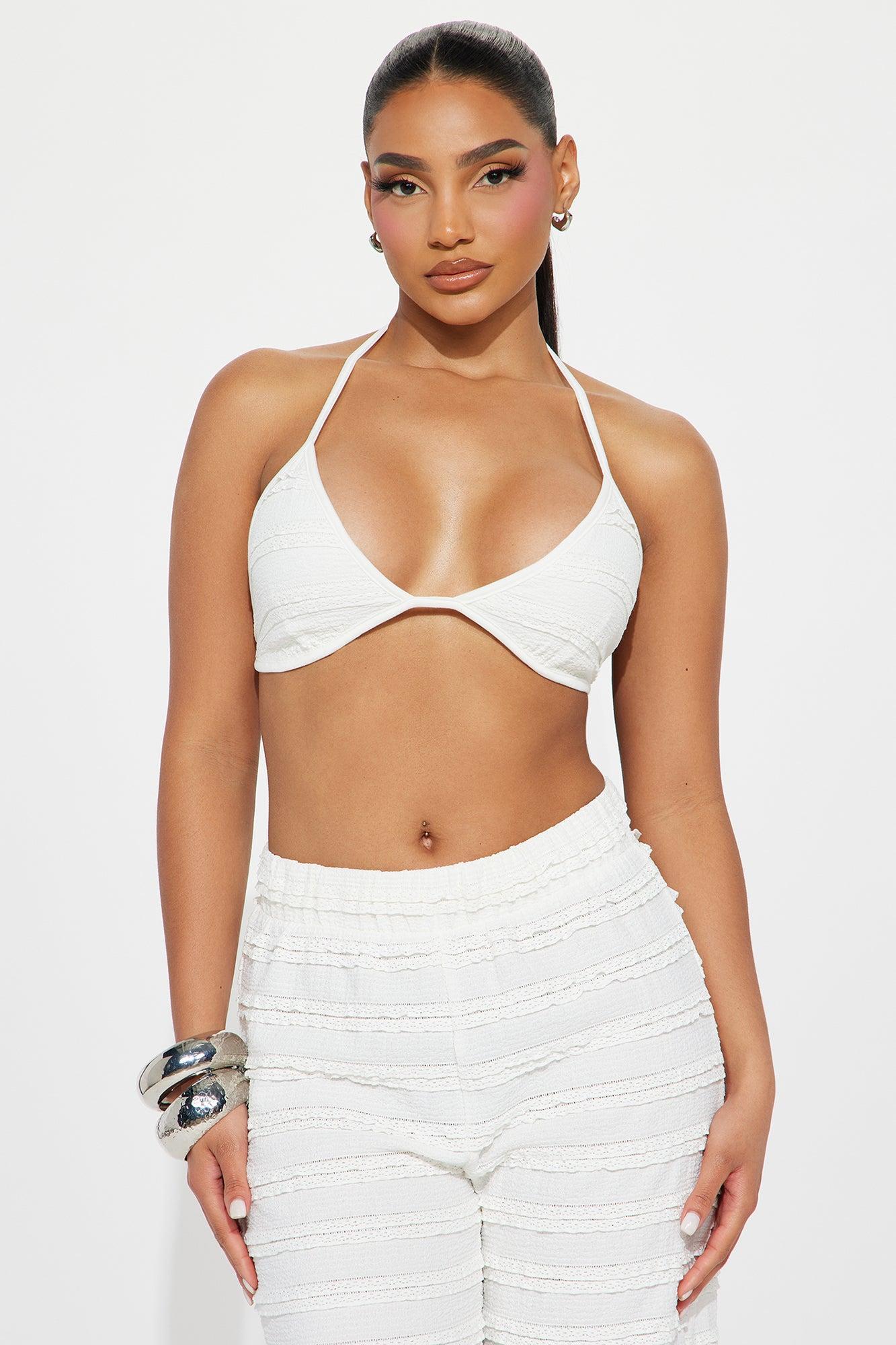 Sweet Vacation Textured Pant Set - White Product Image