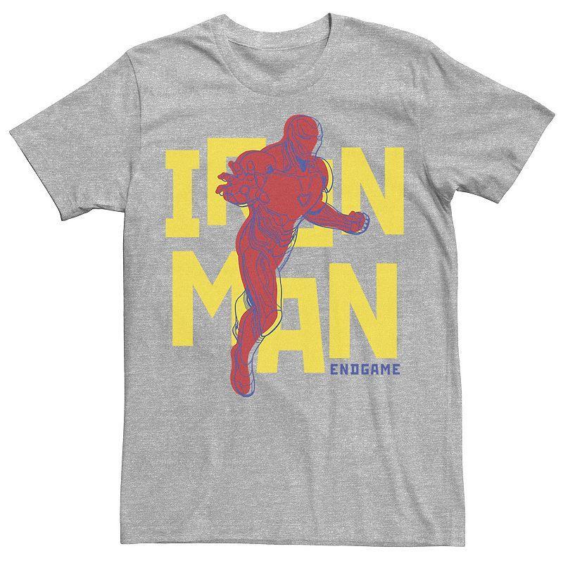 Mens Marvel Avengers Endgame Iron Man Pop Art Portrait Graphic Tee Athletic Grey Product Image