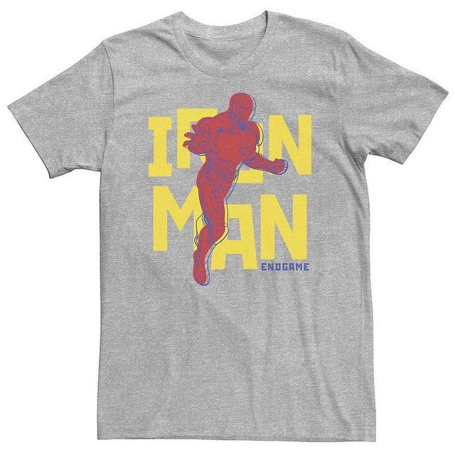 Big & Tall Marvel Avengers Endgame Iron Man Pop Art Portrait Tee, Mens Athletic Grey Product Image