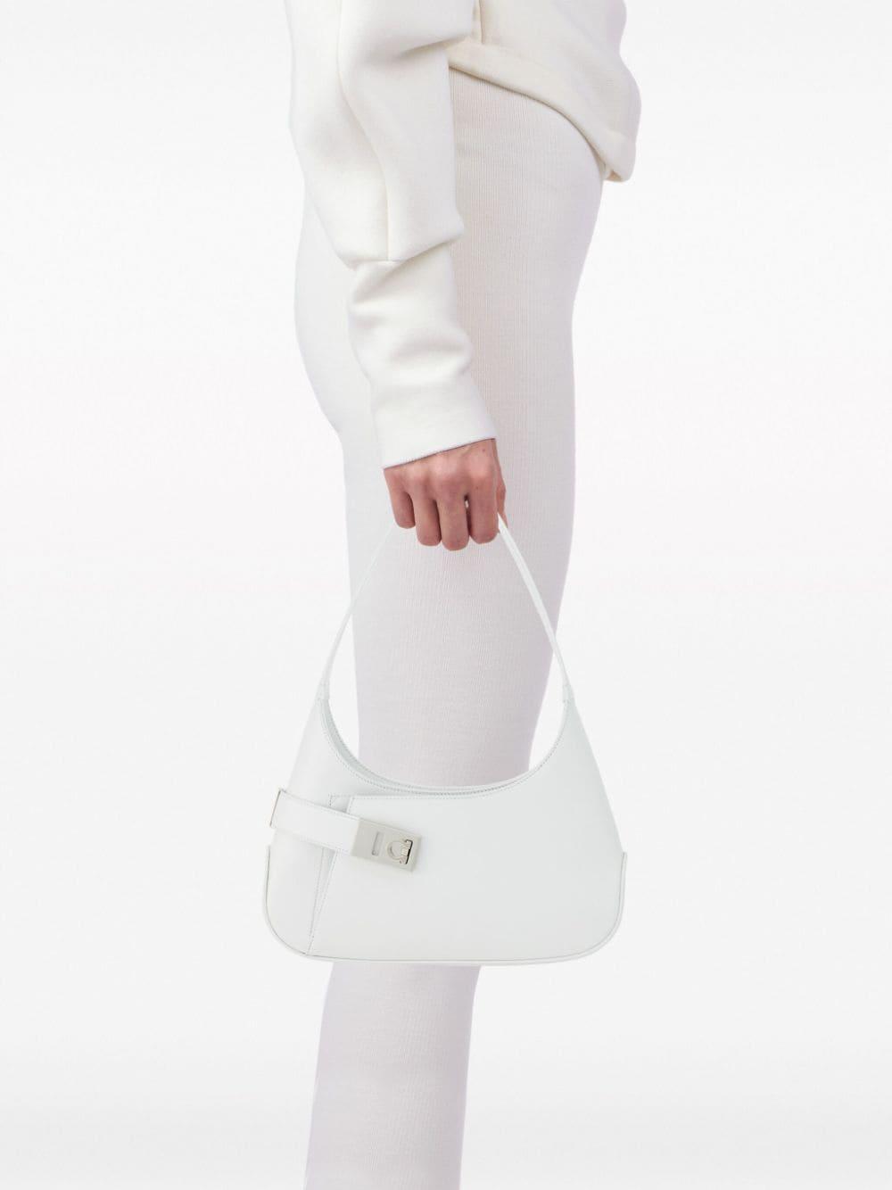 Large Hobo Leather Shoulder Bag In White Product Image