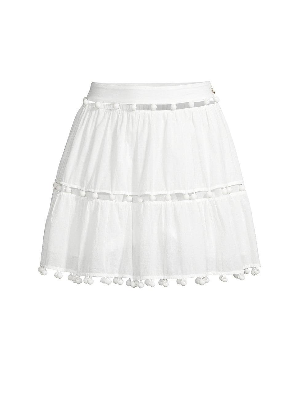 Womens Beaded Cotton Voile Miniskirt product image