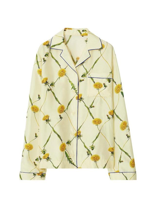 Womens Floral Silk Blouse Product Image