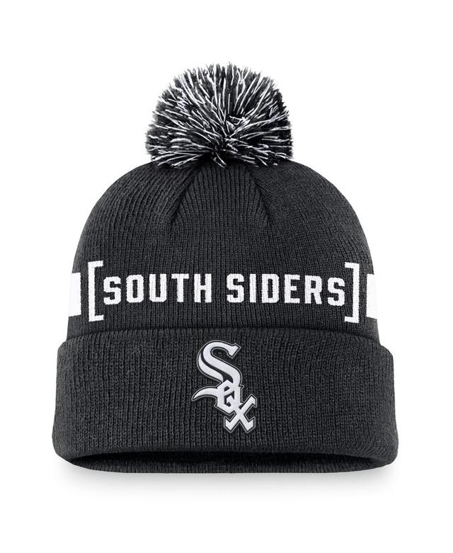 Nike Mens Black Chicago White Sox Hometown Peak Cuffed Knit Hat with Pom Product Image