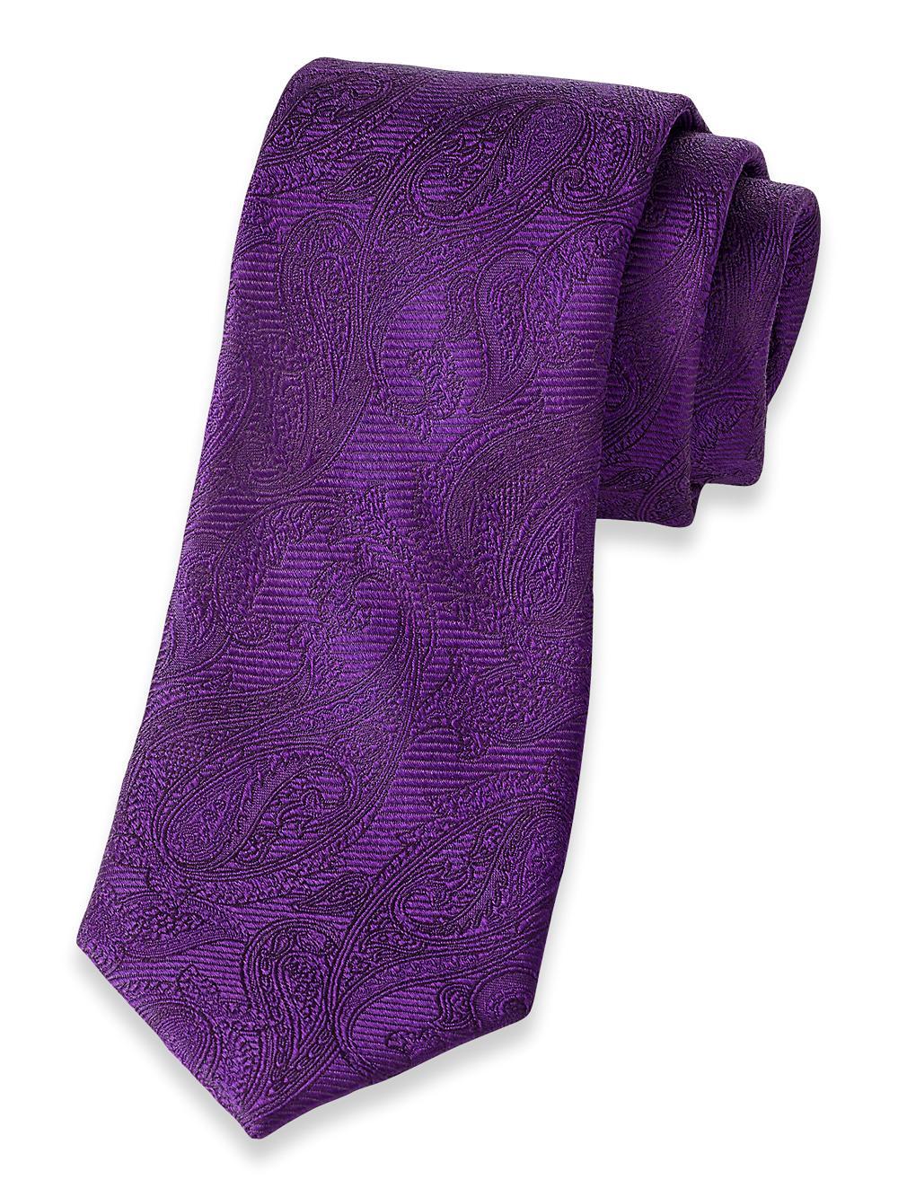 Paisley Woven Silk Tie - Purple Product Image