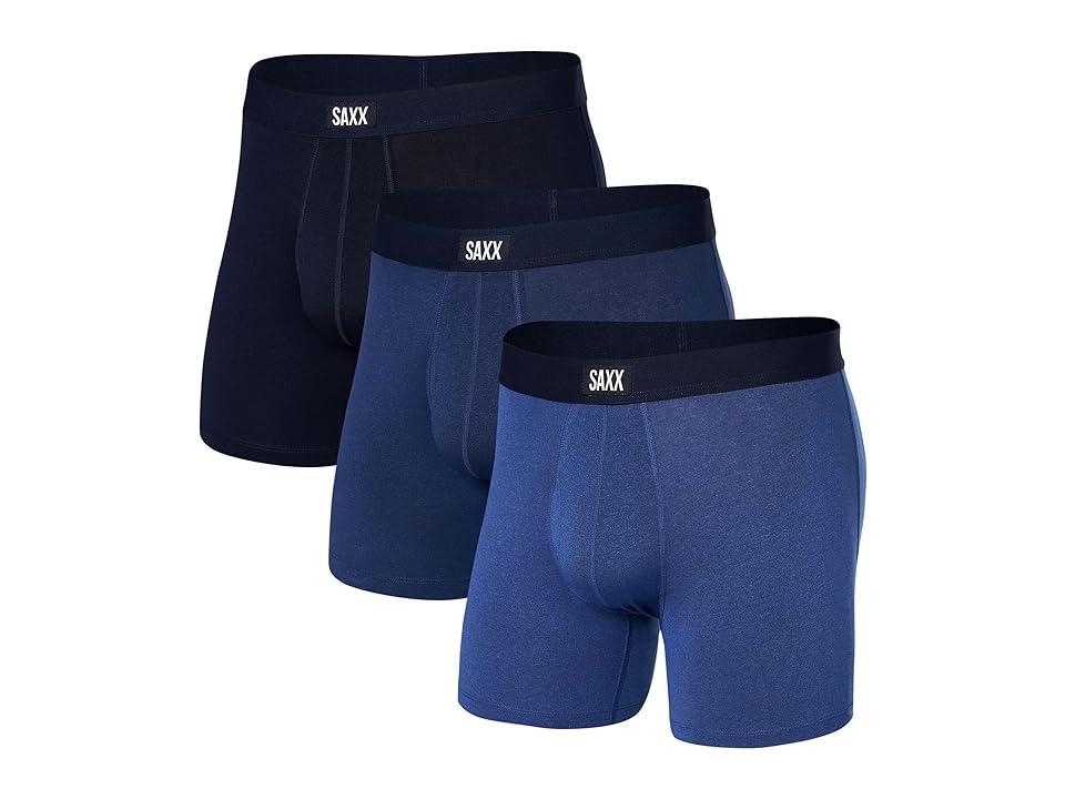 SAXX UNDERWEAR Daytripper Boxer Brief Fly 3-Pack (Sport Blue Heather/Blueberry/Maritime) Men's Underwear Product Image