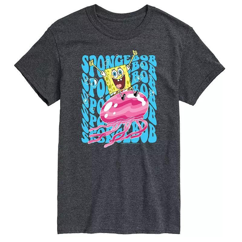 Mens Nickelodeon SpongeBob SquarePants Jelly Wave Graphic Tee Dark Grey Product Image