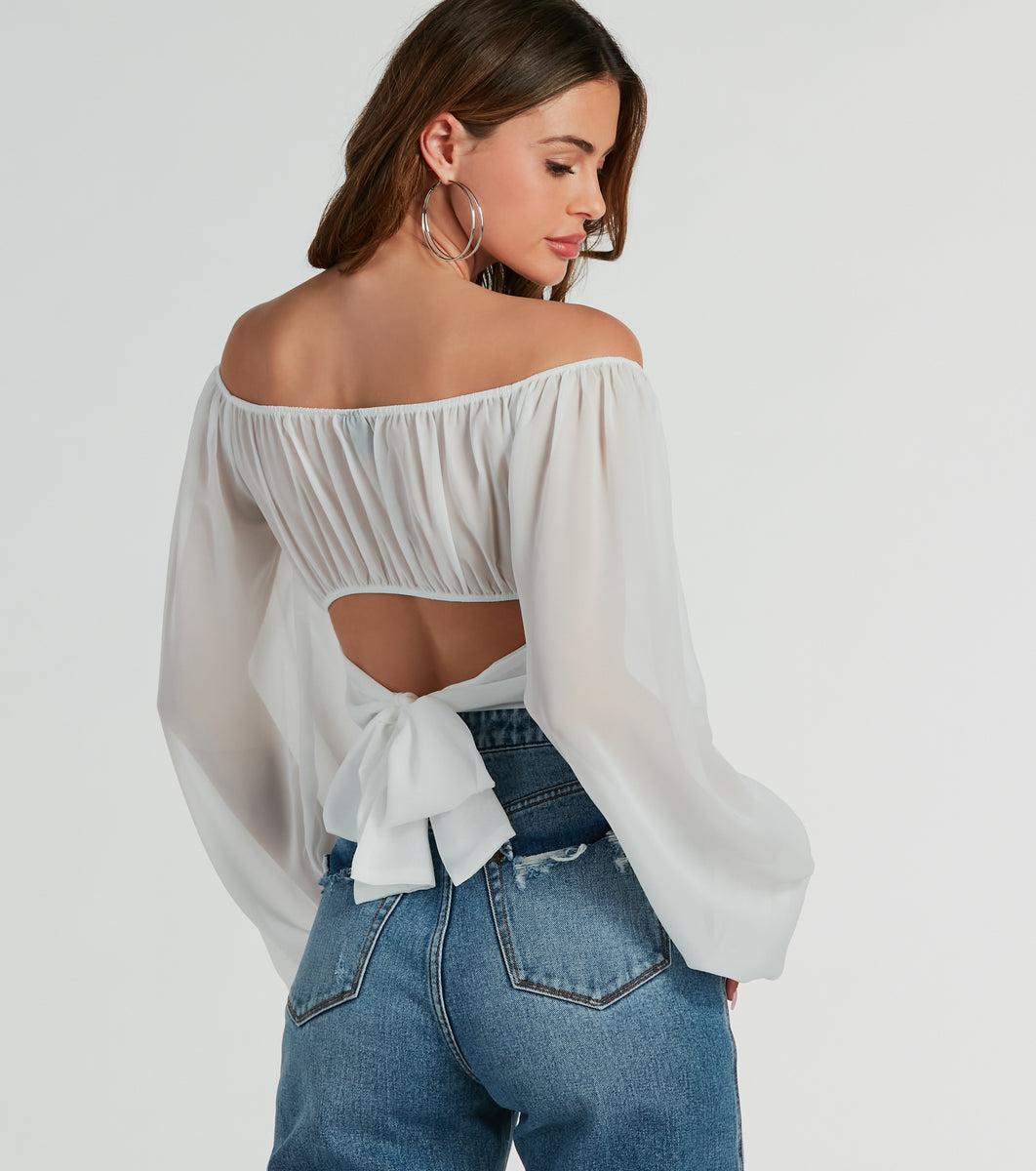 Such A Daydream Chiffon Crop Top Product Image