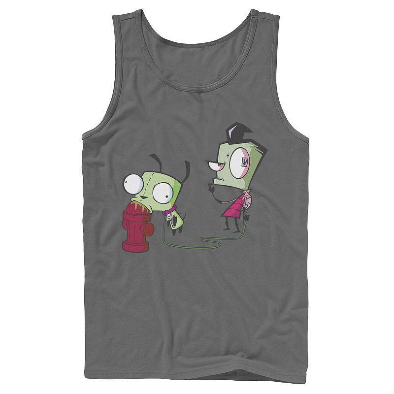 Mens Nickelodeon Invader Zim Walking Gir Fire Hydrant Portrait Graphic Graphic Tank Top Blue Product Image