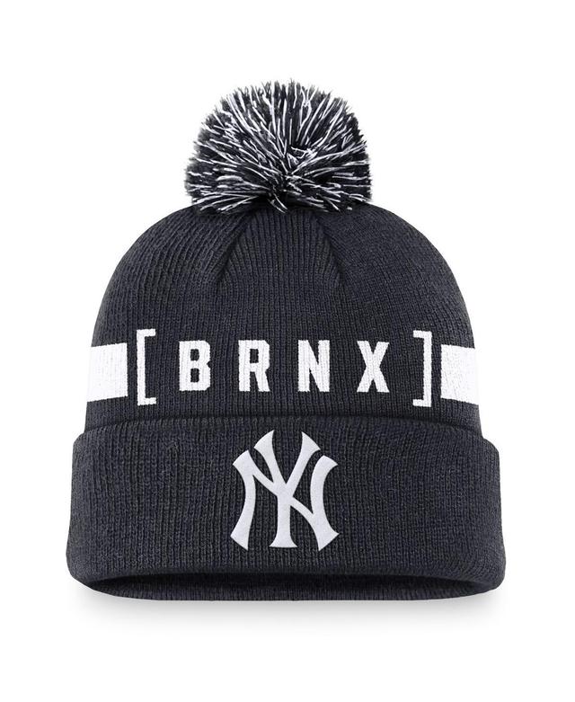 Nike Mens Navy New York Yankees Hometown Peak Cuffed Knit Hat with Pom Product Image