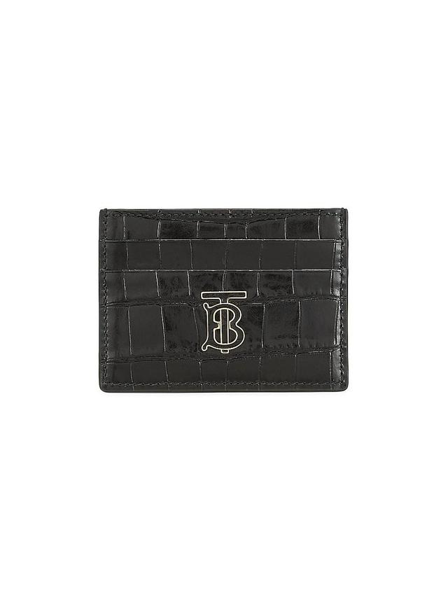 burberry TB Monogram Croc Embossed Leather Card Case Product Image