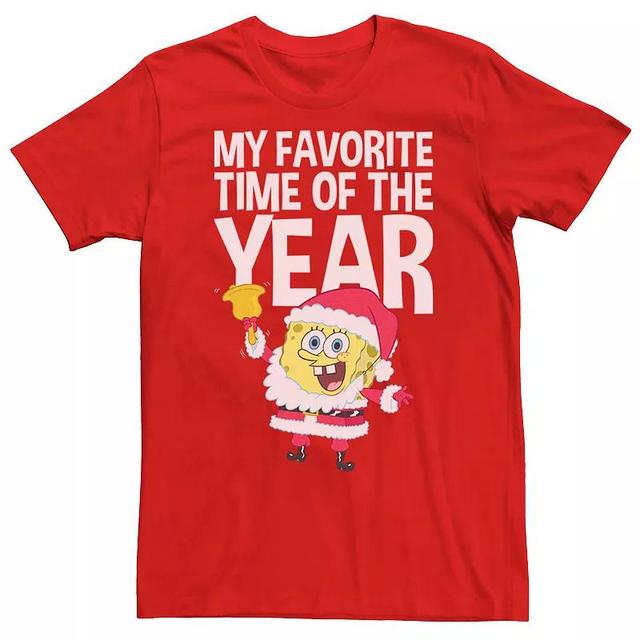 Mens Spongebob Squarepants Santa Christmas Tee Grey Product Image