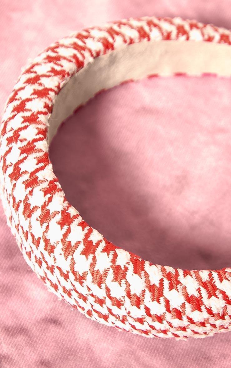 Red Gingham Check Padded Headband Product Image