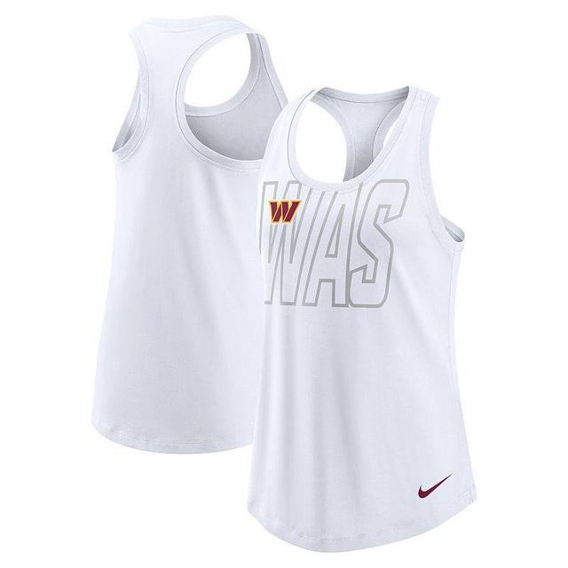 Womens Nike White Las Vegas Raiders Tri-Blend Scoop Neck Racerback Tank Top Product Image