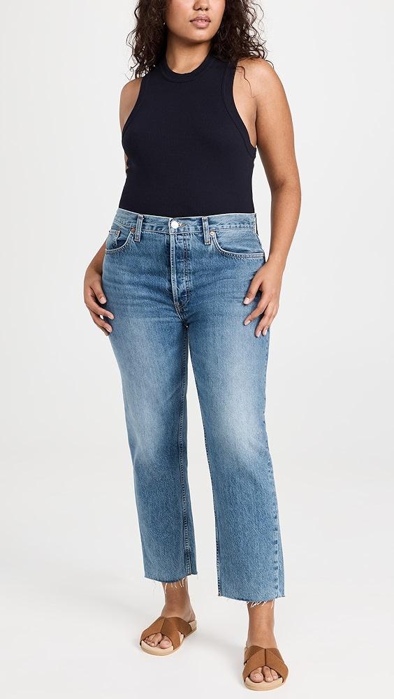 RE/DONE High Rise Rigid Stove Pipe Jeans | Shopbop Product Image