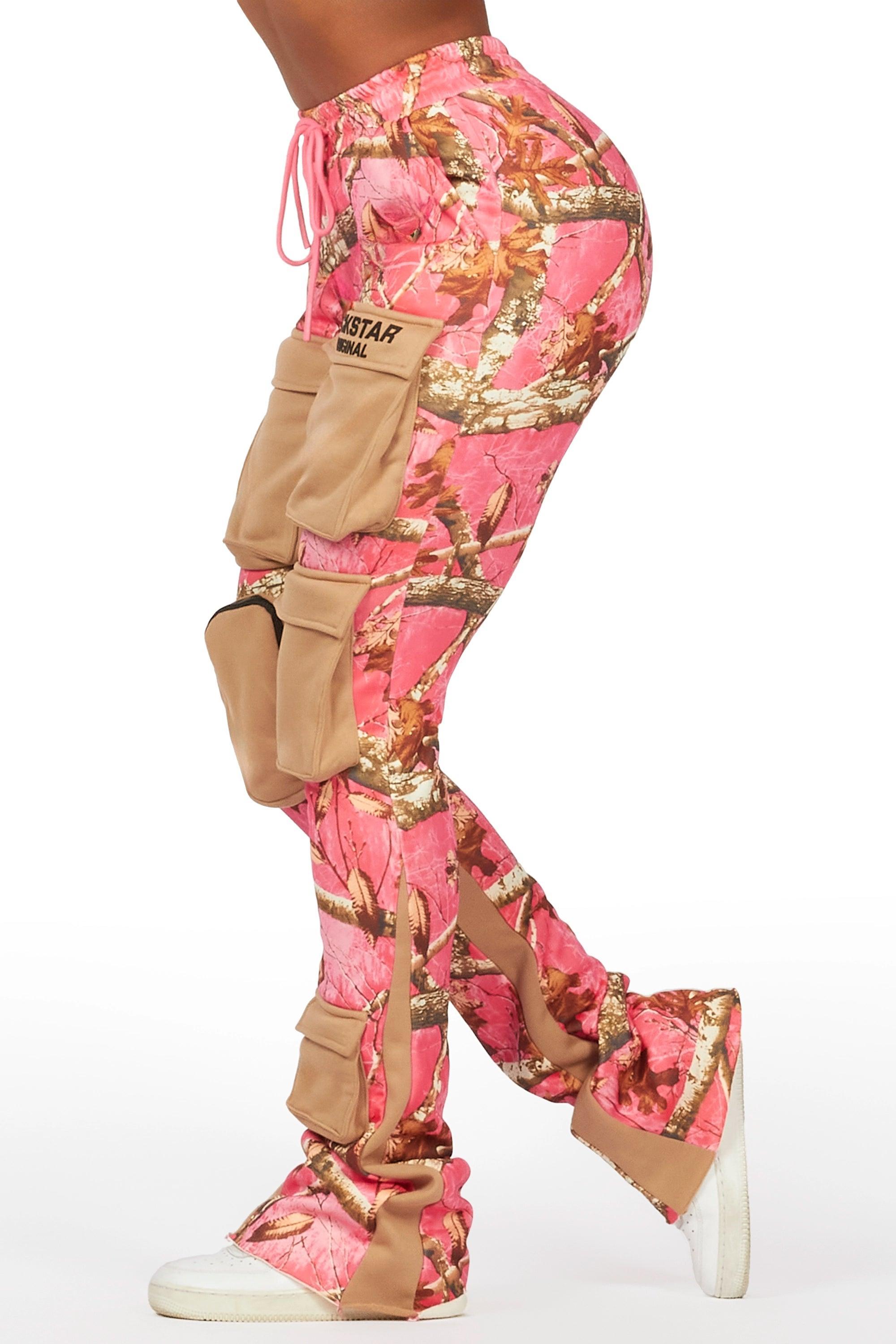 Norika Pink Tree Camo Stacked Track Pant Female Product Image