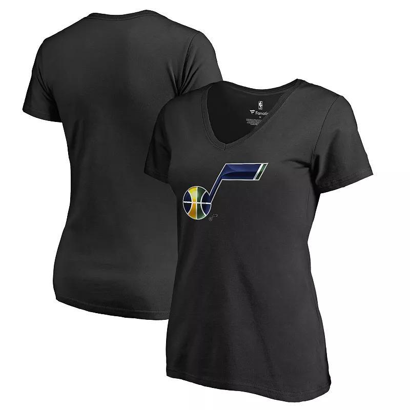 Womens Fanatics Branded Black Utah Jazz Midnight Mascot V-Neck T-Shirt Product Image