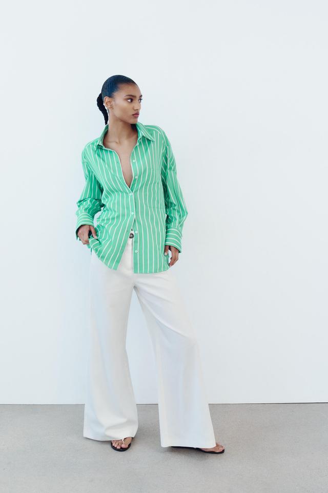 OVERSIZE STRIPED POPLIN SHIRT Product Image