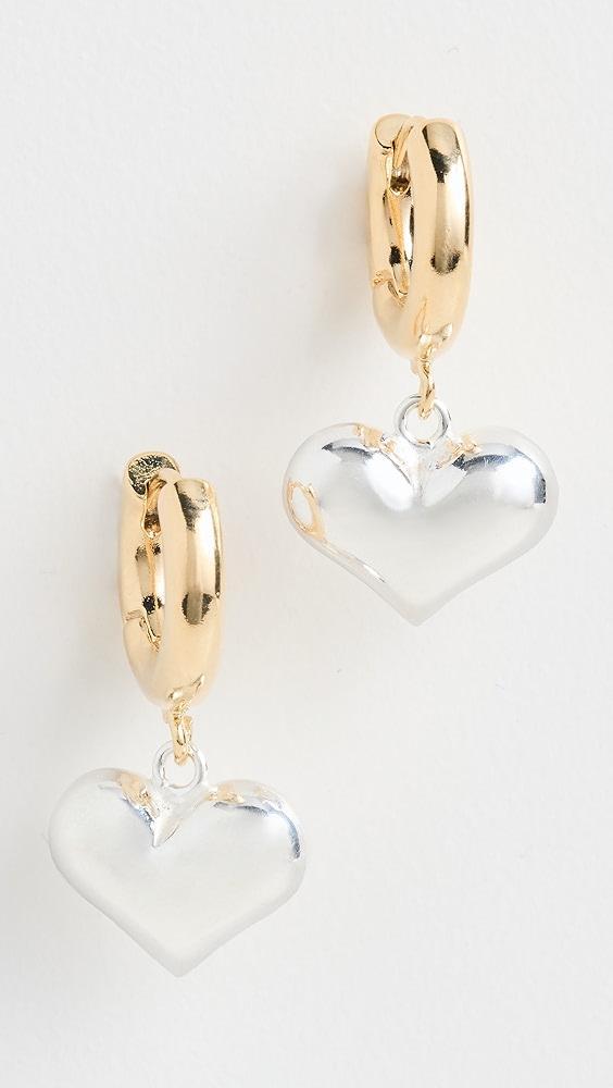 SHASHI Silver Heart Earrings | Shopbop Product Image