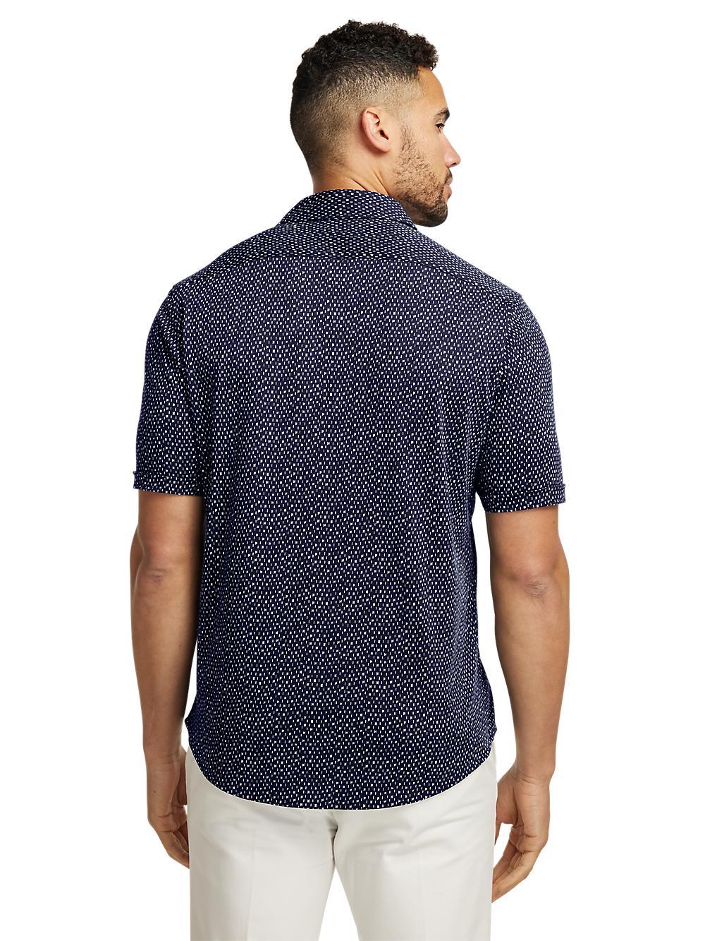 Cotton Button Front Polo - Navy/white Product Image