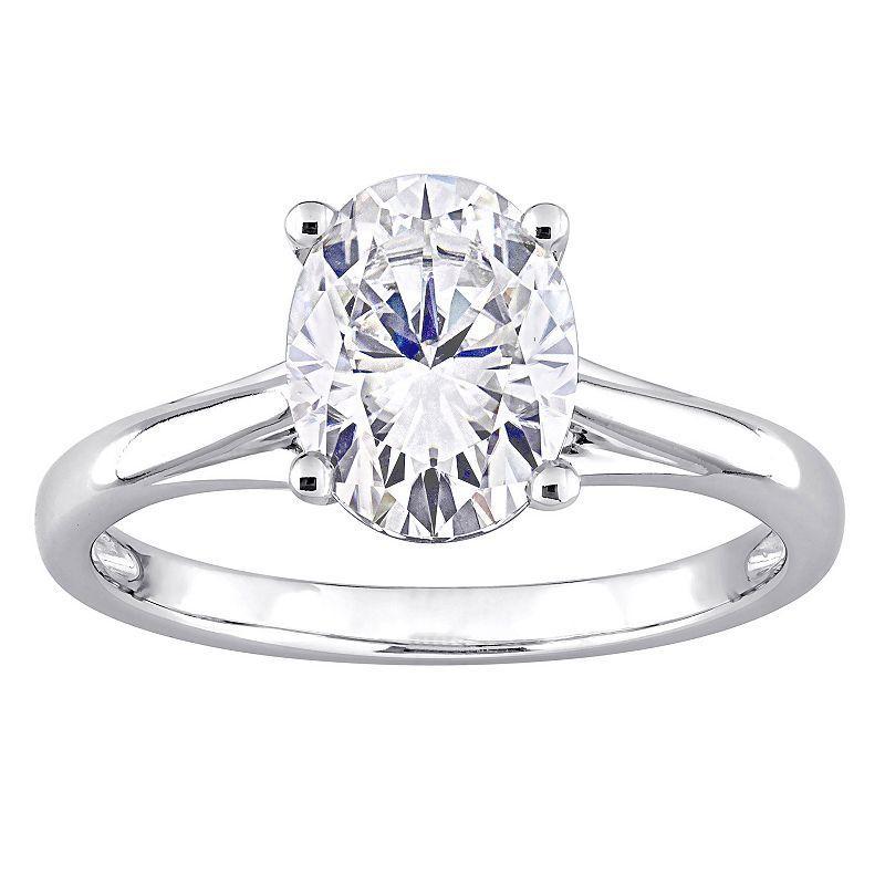 Stella Grace 14k White Gold Lab-Created Moissanite Solitaire Ring, Womens Product Image