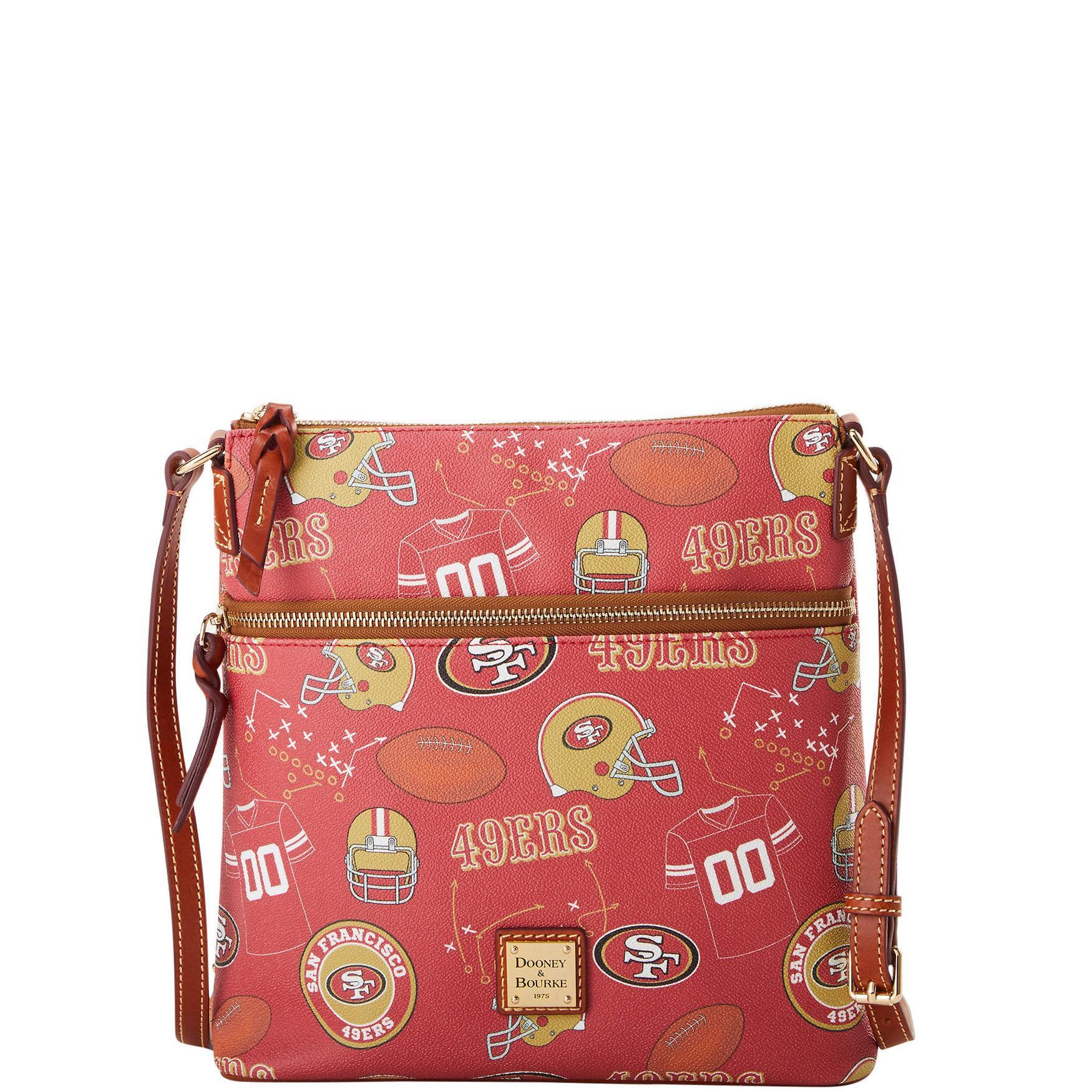 Dooney & Bourke Womens NFL 49ers Crossbody Coated Cotton Shoulder Bag in Red Product Image