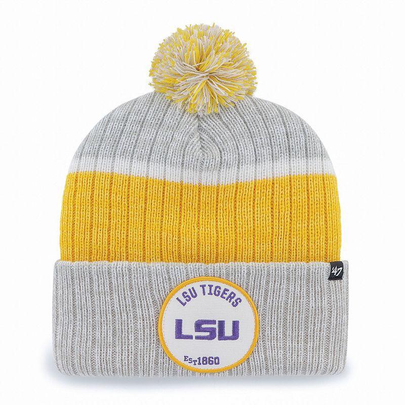 Mens 47 Gray LSU Tigers Holcomb Cuffed Knit Hat with Pom Product Image