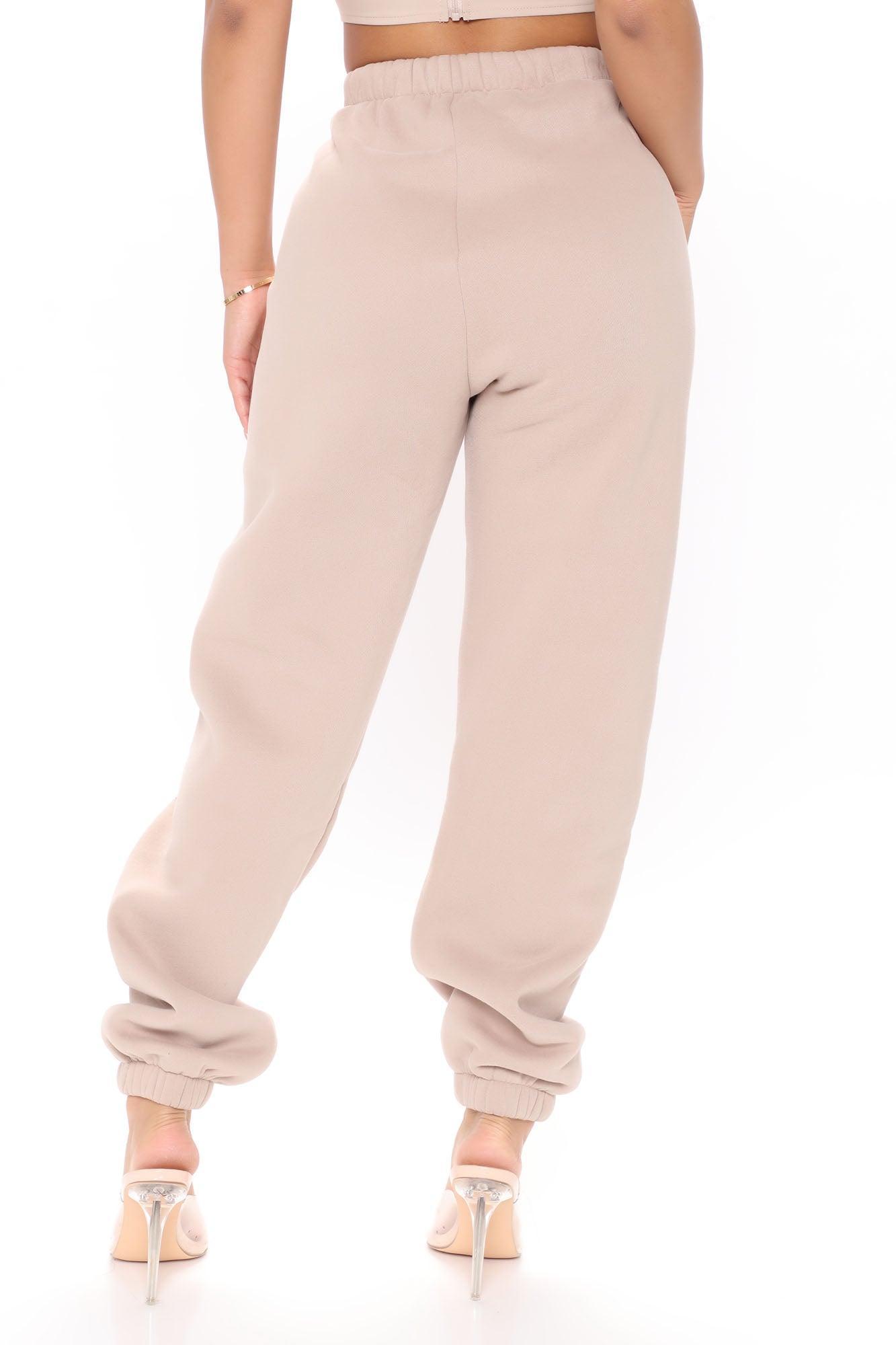 On The Run Fleece Sweatpant - Taupe Product Image