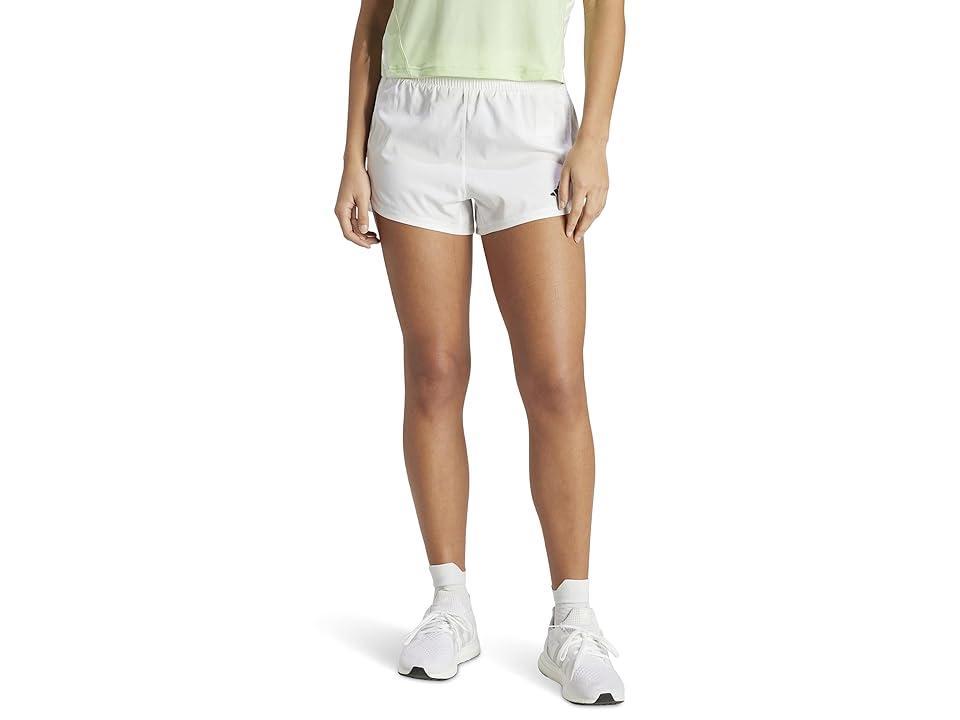 adidas Pacer Training 3-Stripes Woven High-Rise Shorts White) Women's Clothing Product Image