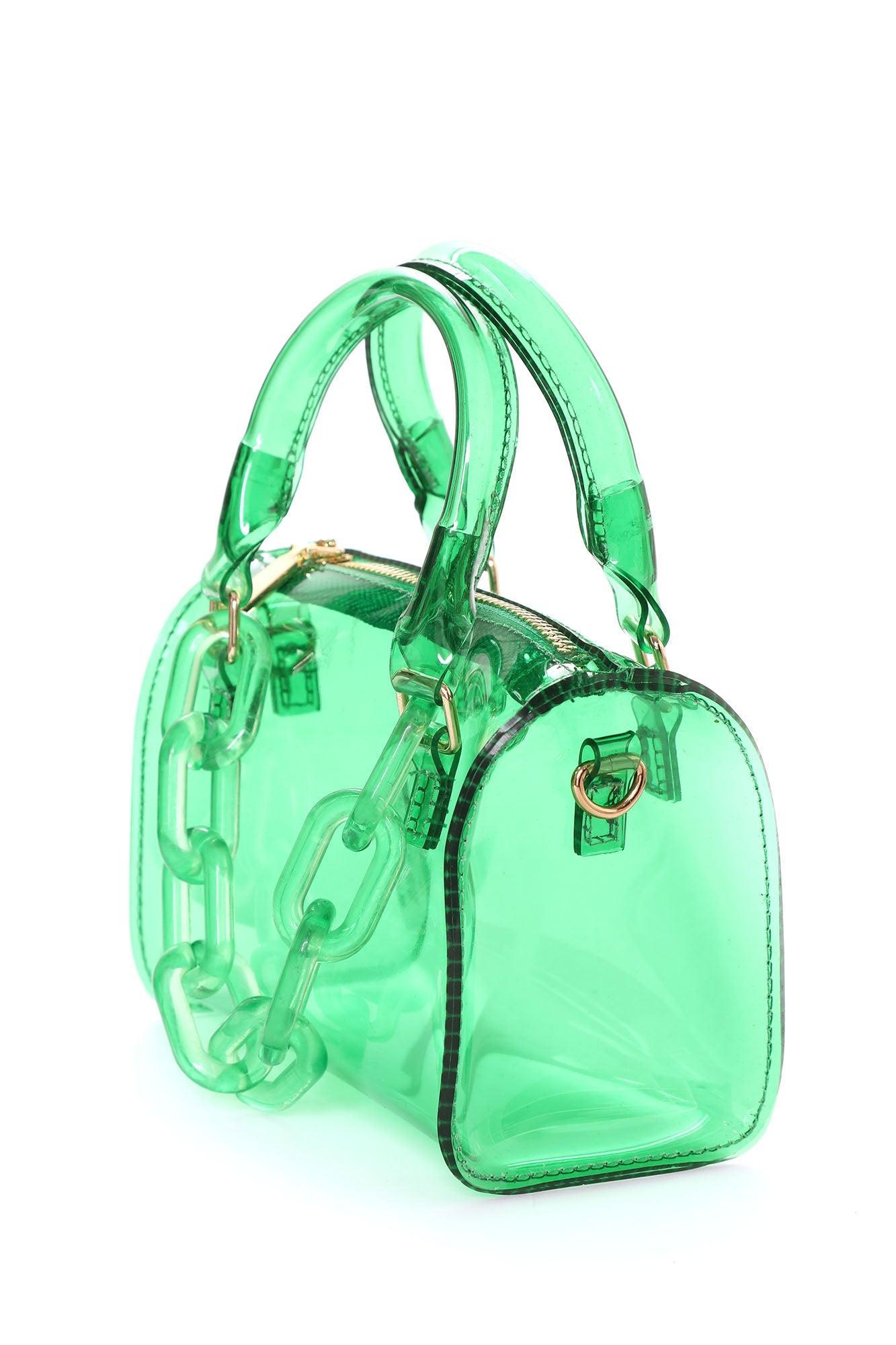 Clearly Attached To You Satchel Handbag - Green Product Image