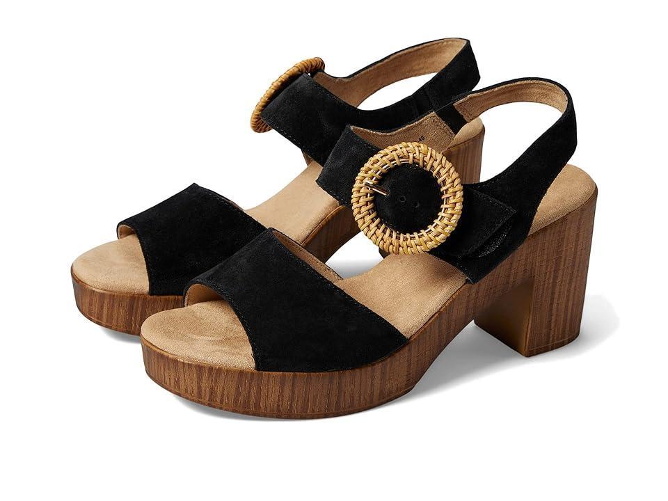 Spring Step Gamona Womens Cork Heeled Sandals Black Product Image