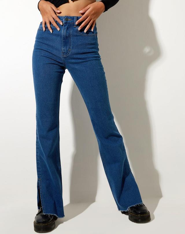 Split Bootleg Jeans in Mid Wash Product Image