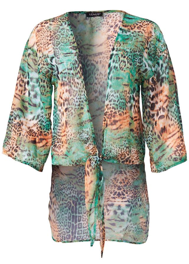 Tie-Front Beach Shirt - Animal Multi Product Image