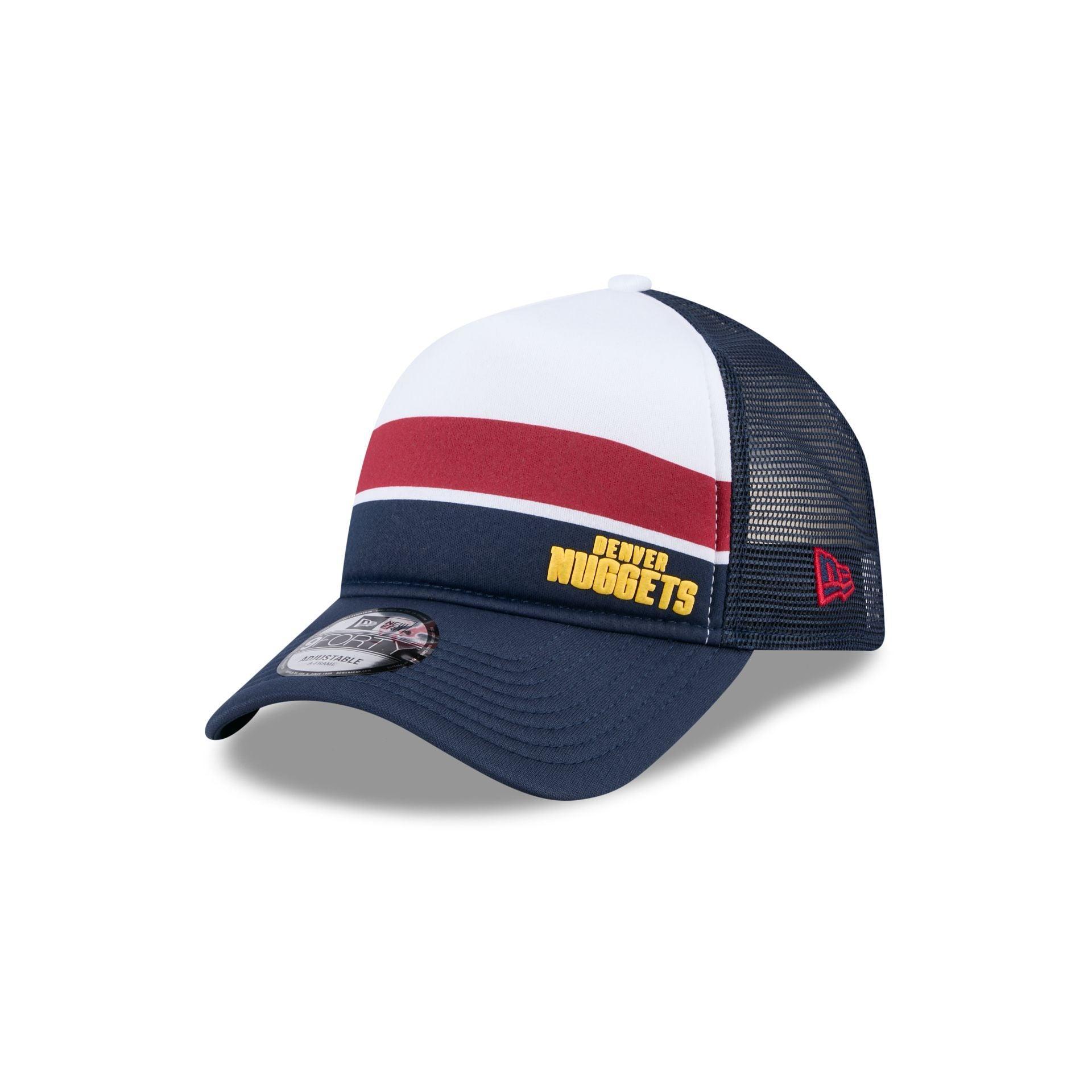 Denver Nuggets Color Block 9FORTY A-Frame Trucker Snapback Hat Male Product Image