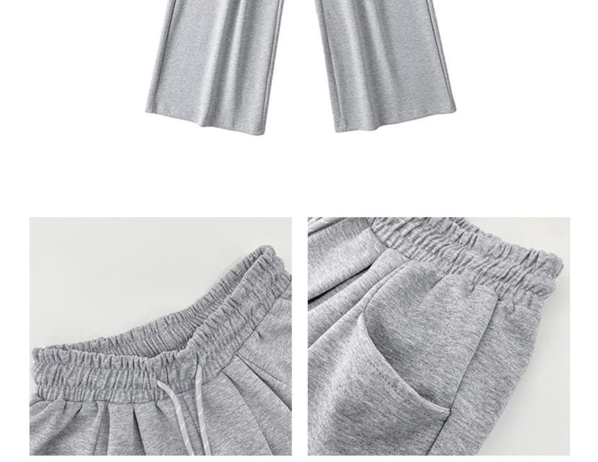 Drawstring High-Rise Wide-Leg Sweatpants Product Image