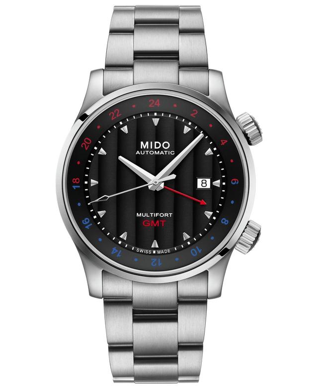 Mido Mens Swiss Automatic Multifort Stainless Steel Bracelet Watch 42mm - Stainless Steel Product Image