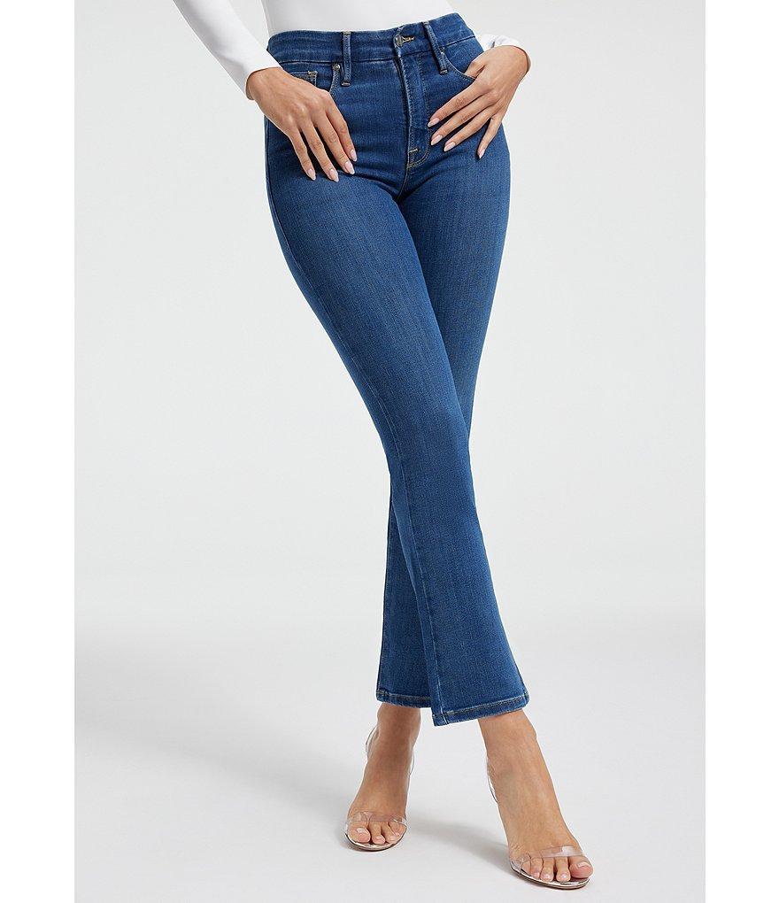 Good American Good Leg High Rise Straight Stretch Denim Jeans Product Image