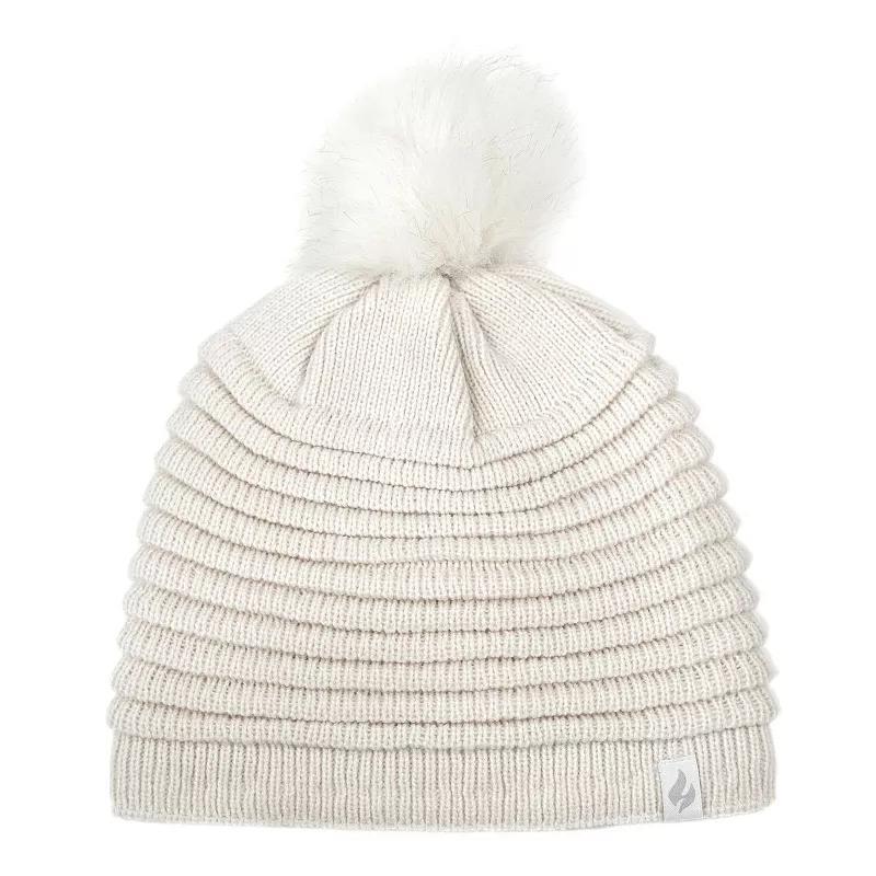 Womens Heat Holders Heatweaver Rib Knit Pom Pom Hat Product Image