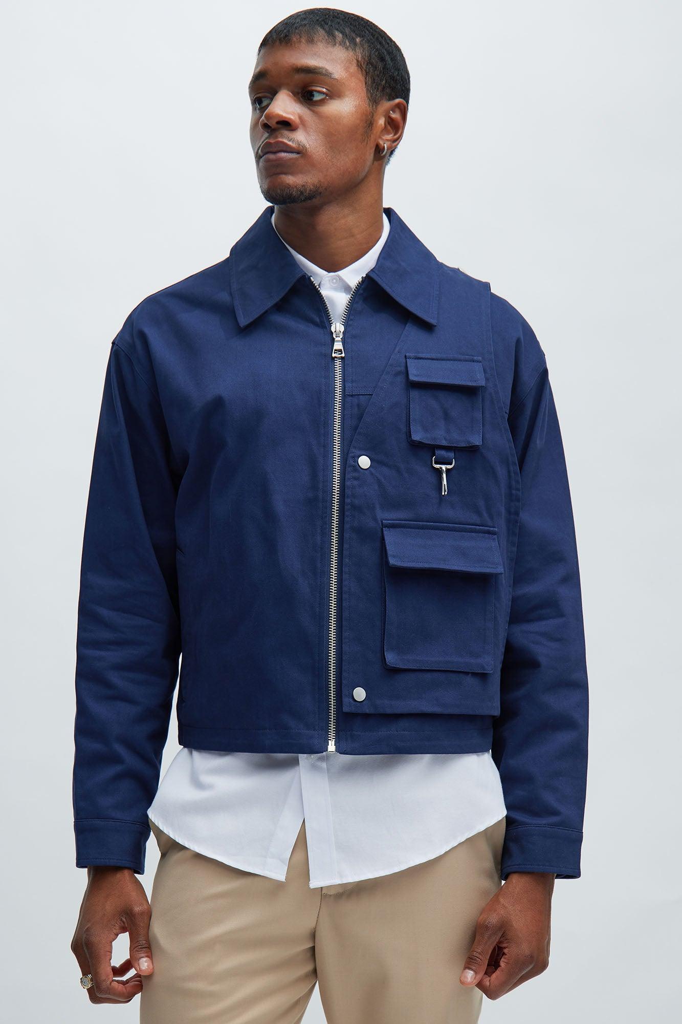 Protocol Boxy Jacket - Navy Product Image