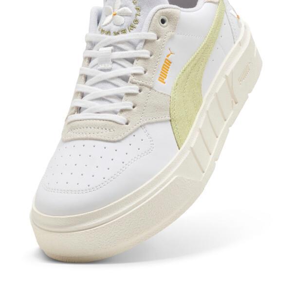 PUMA Cali Court Embroidery Sneakers Women in Pistachio Green/Warm White Product Image