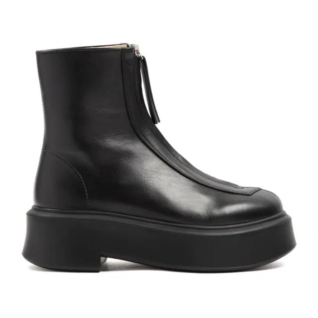 Black Zipped Leather Boots product image