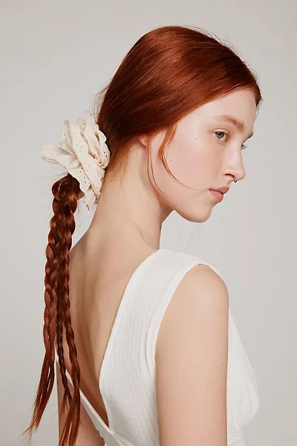 Eyelet Ruffle Scrunchie Womens at Urban Outfitters Product Image