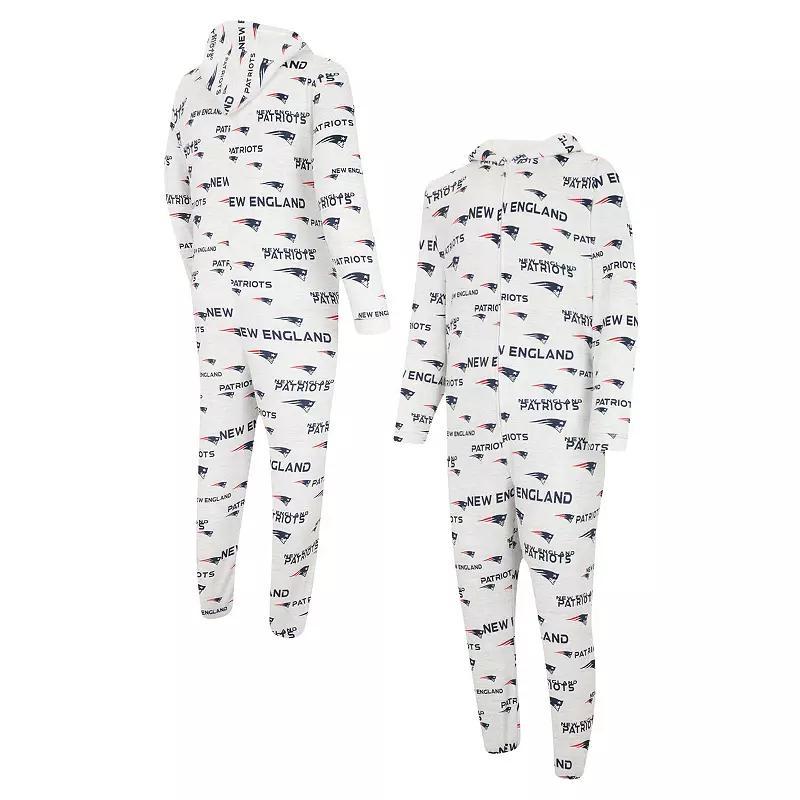 Mens Concepts Sport New England Patriots Allover Print Docket Union Full-Zip Hooded Pajama Suit Product Image