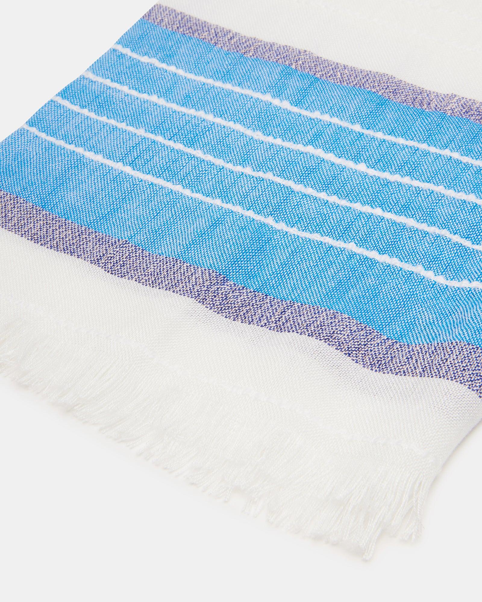 STRIPED OBLONG SCARF BLUE Female Product Image