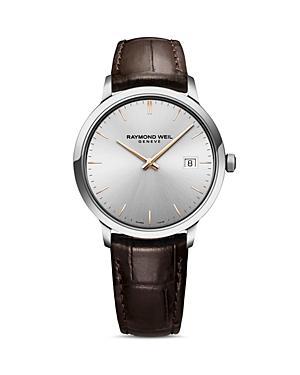 Raymond Weil Mens Swiss Toccata Black Leather Strap Watch 39mm - Black Product Image