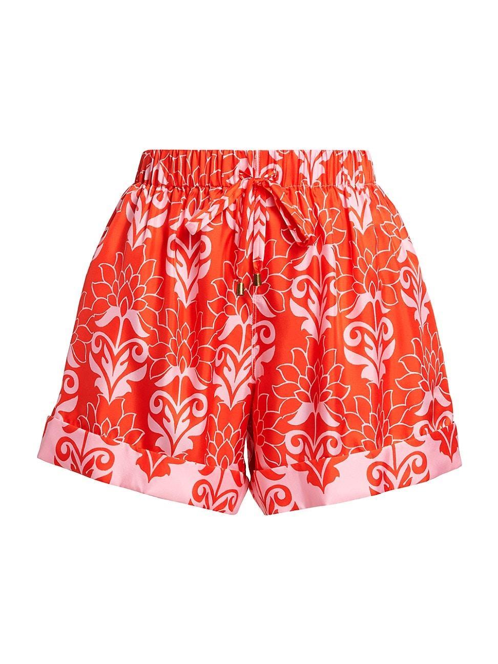 Womens Coppins Floral Silk Shorts Product Image