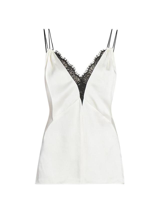 Womens Lace-Trimmed Satin Cami Product Image