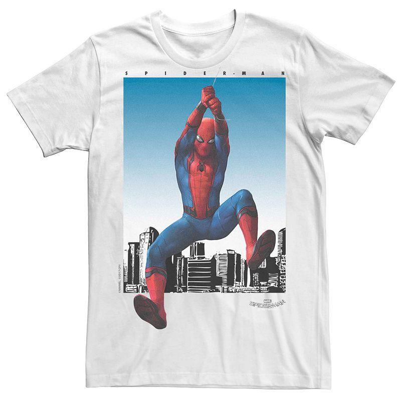 Mens Marvel Spider-Man Homecoming Web Swing Poster Tee Product Image