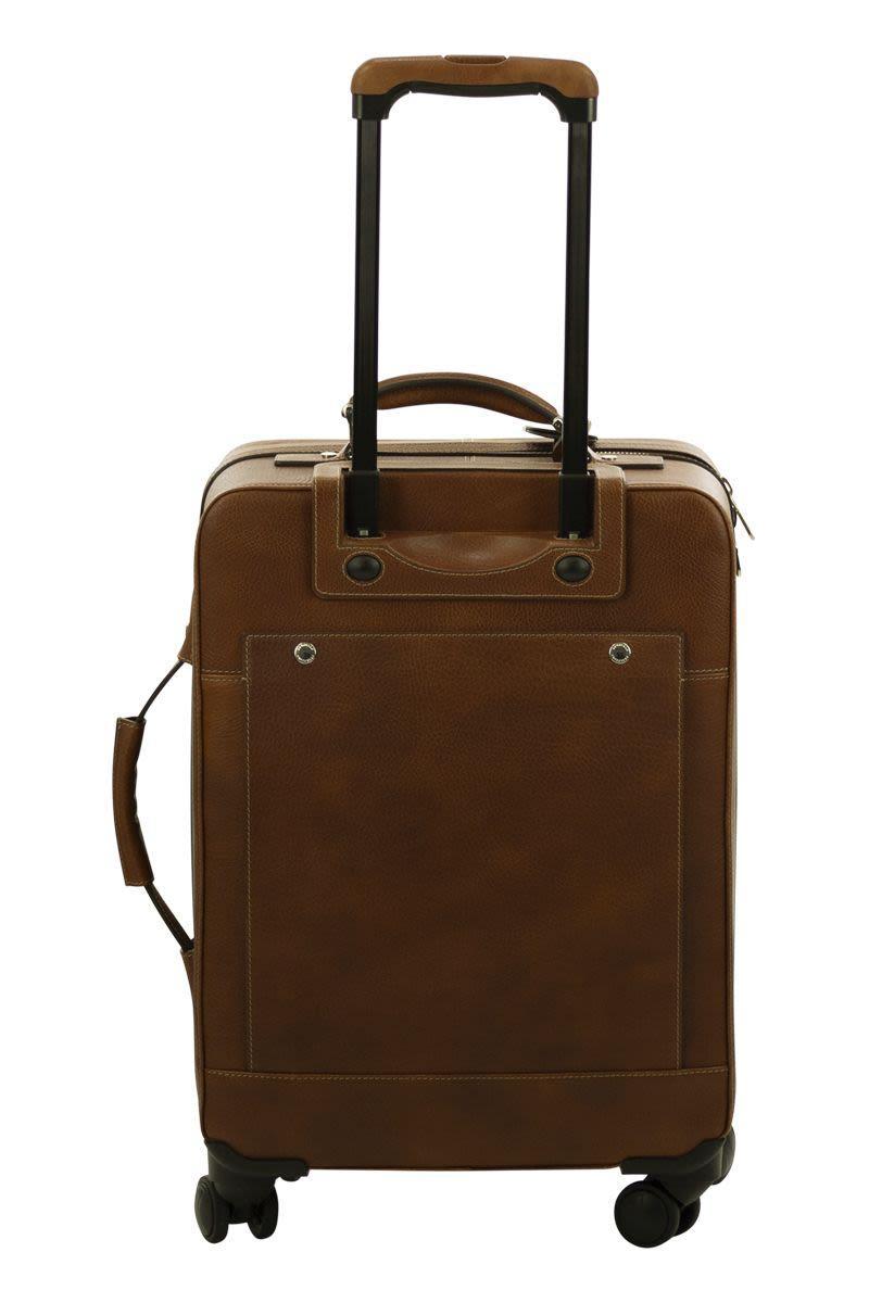 BRUNELLO CUCINELLI Calfskin Trolley With Grain In Brown Product Image