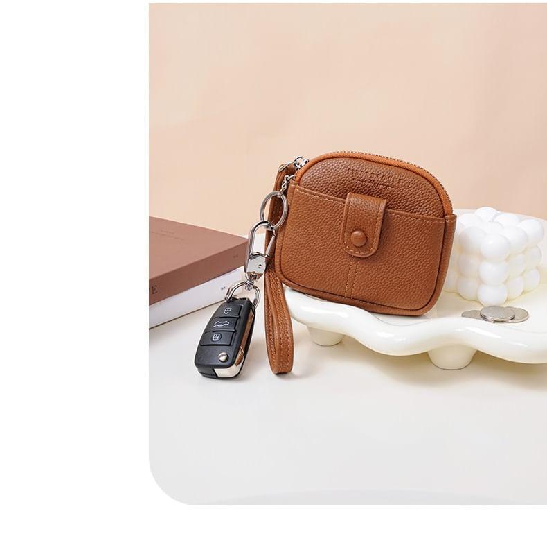 Plain Faux Leather Coin Purse Product Image