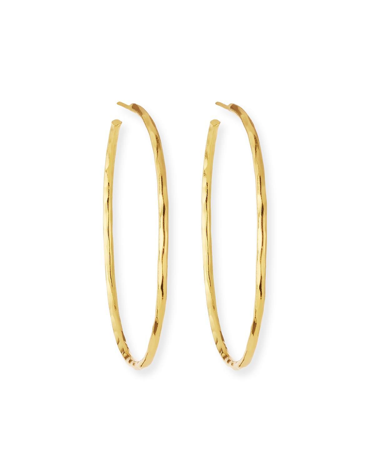 Womens 22K Yellow Goldplated Hoop Earrings Product Image